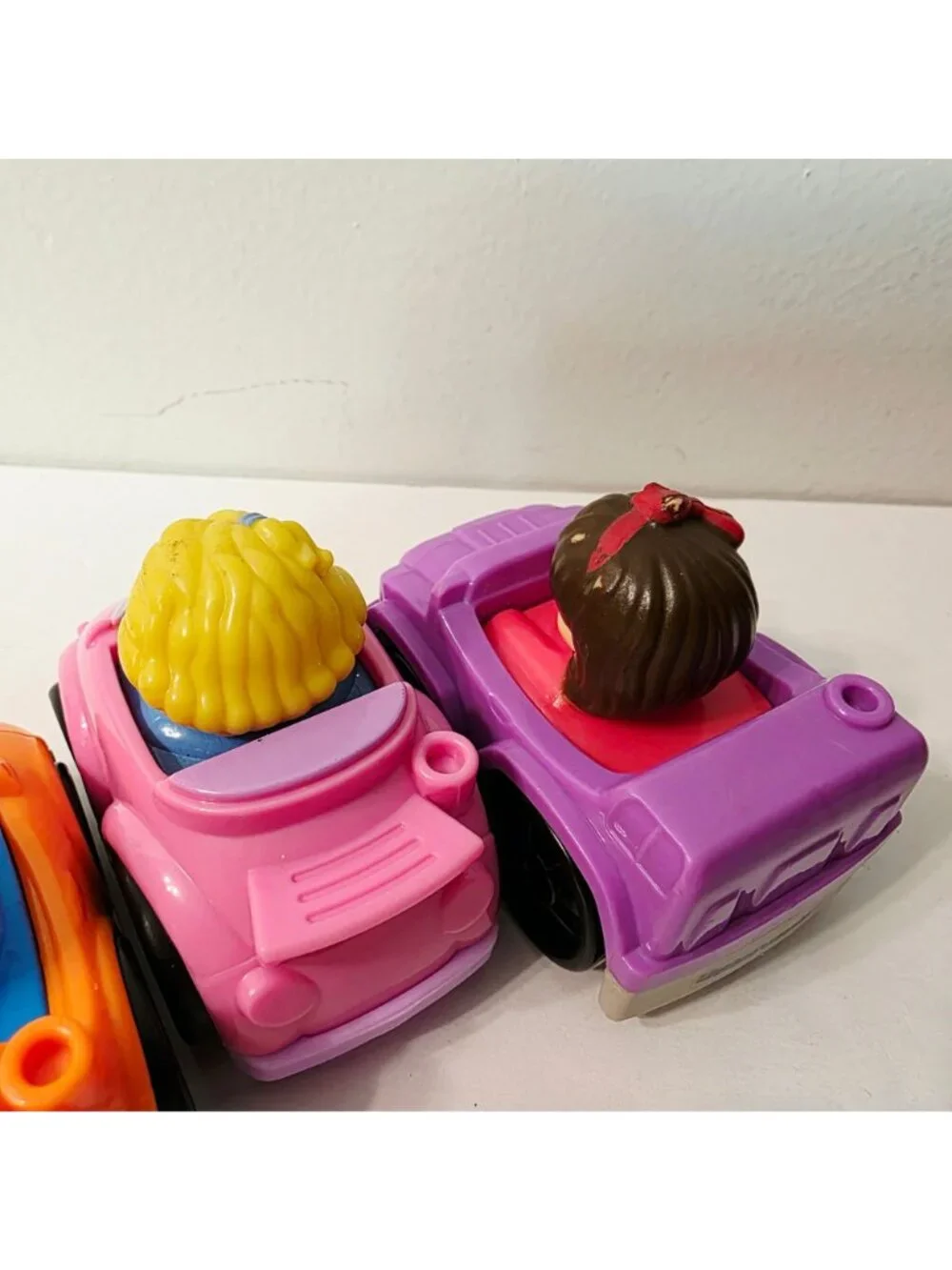 5 Little People Wheelies Race Car Pink Purple Orange Red Yellow Cars